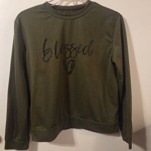 Green 'Blessed' Sweatshirt